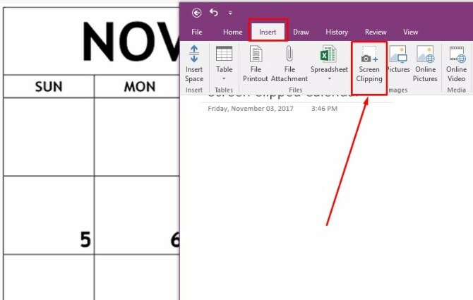 onenote takvim şablonu oluştur