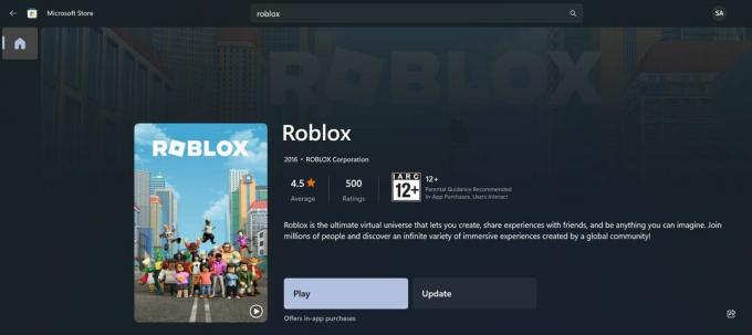 Windows'ta Roblox Microsoft Mağazası Uygulama Listesi