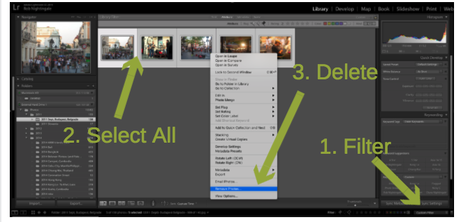 Fotoğrafları Sil Lightroom