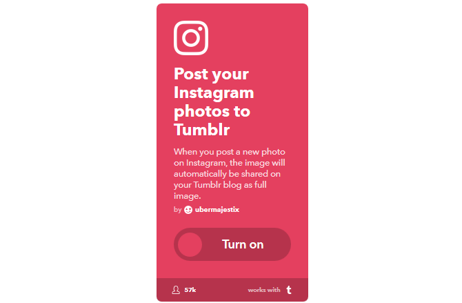 Ultimate IFTTT Kılavuzu: Bir Pro gibi Web'in En Güçlü Aracını Kullanın 44IFTTT InstagramToTumblr