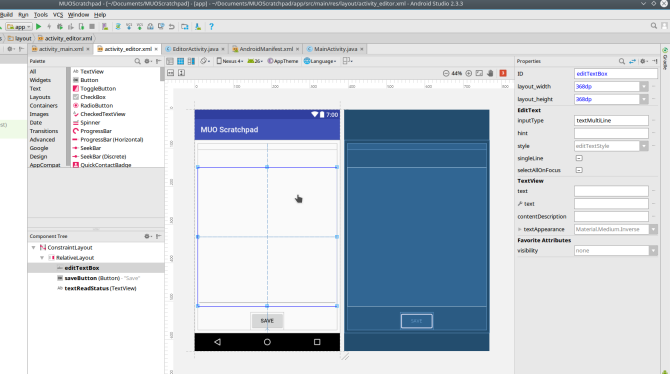 android uygulama oluştur androidstudio screen2 düzeni