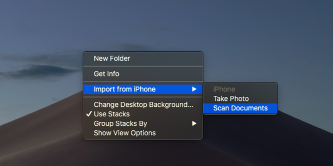 İPhone'dan Mac Import Document