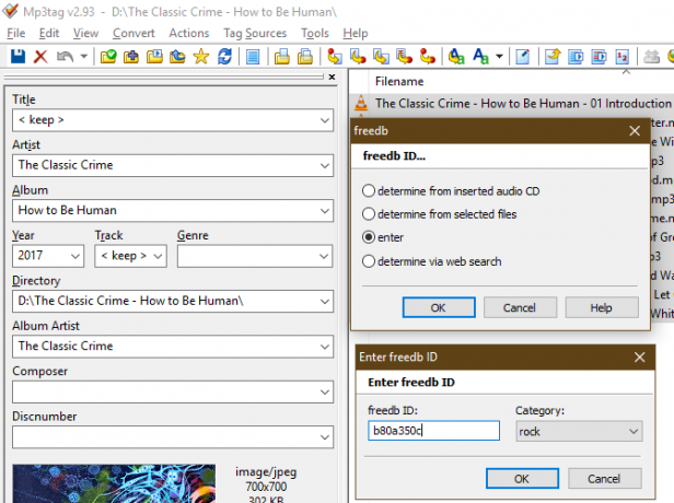 MP3 Etiketi freedb kimliğini manuel olarak girin