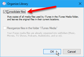 iTunes dosyaları birleştirir