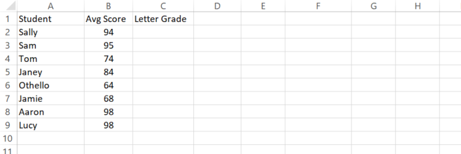 Microsoft Excel'deki if ifadeleri için kullanır