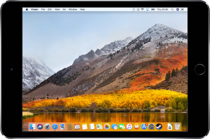 macOS High Sierra ile ekran paylaşımı yapmak için Duet Display kullanan iPad mini