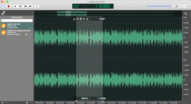 ocenaudio en iyi ücretsiz ses editörü mac