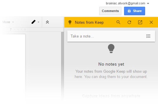 Google Keep'in Gücünü Tek Bir Tıklamayla Google Dokümanlar'a Getirin Google Keep Sürükle Notları