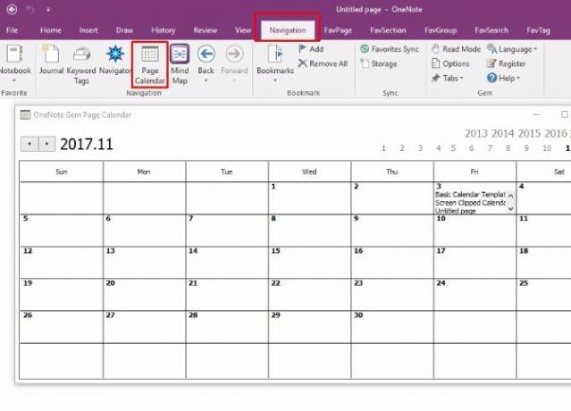 onenote takvim şablonu oluştur