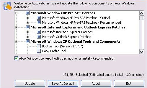 Windows AutoPatcher Ekran Görüntüsü