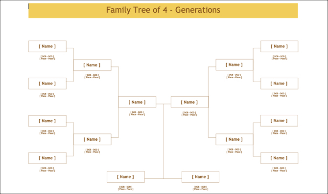 4-Gen Aile Ağacı Şablonu-TemplateNet