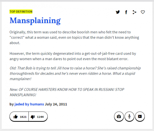 mansplaining-Urban Dictionary