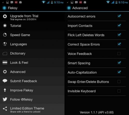Fleksy-for-Android-Ayarlar-Özelleştirmeler